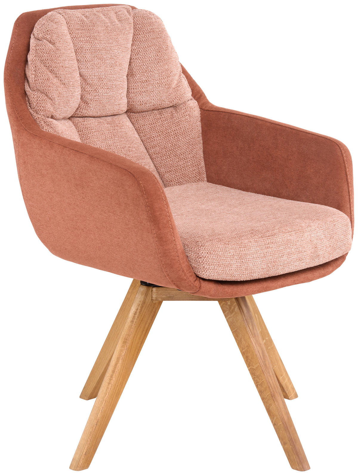 ARMLEHNSTUHL  in Flachgewebe  - Wildeiche/Orange, Design, Holz/Textil (65/85/68cm) - Linea Natura