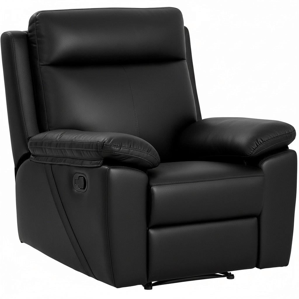 SESSEL 92/103/92 cm  in Lederlook Schwarz  - Schwarz, KONVENTIONELL, Textil (92/103/92cm) - Livetastic