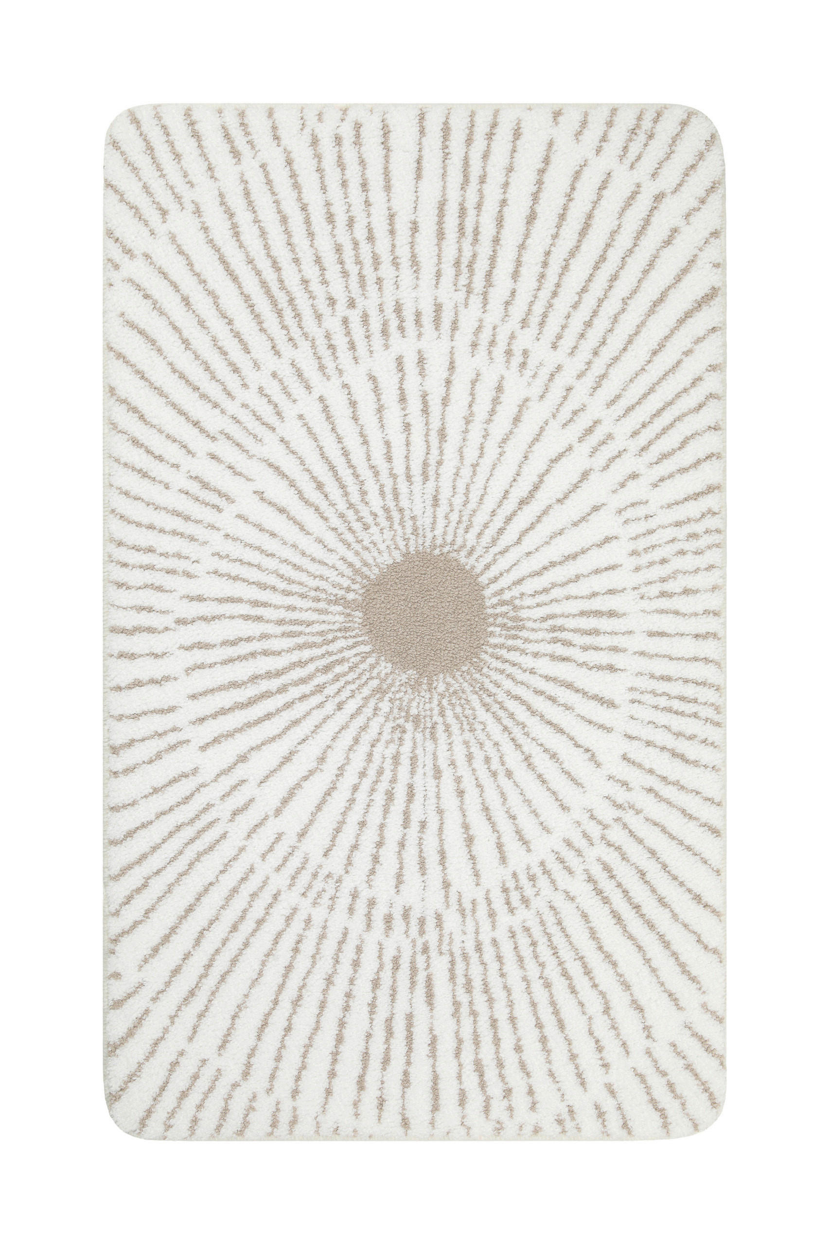 BADTEPPICH Weiß, Beige 55/65 cm  - Beige/Weiß, Basics, Kunststoff/Textil (55/65cm) - WECON HOME