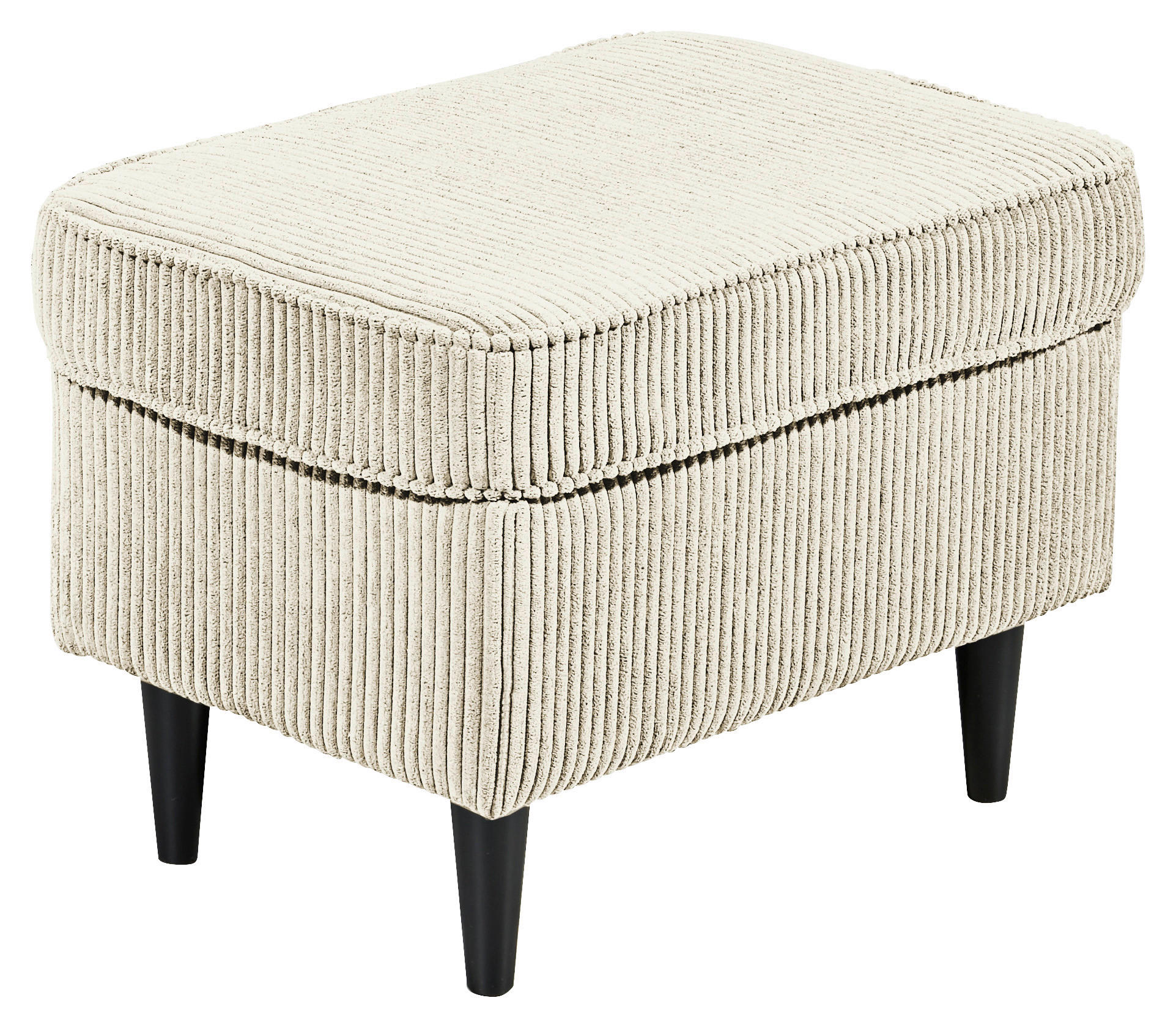 HOCKER Cord Creme - Creme/Schwarz, Basics, Holz/Textil (63/43/42cm) - Carryhome