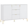 SIDEBOARD Flinn  in 130,5/86/40 cm  - Goldfarben/Weiß, Design, Holzwerkstoff/Metall (130,5/86/40cm) - Boxxx
