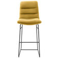 BARHOCKER in Textil Gelb  - Gelb/Schwarz, Design, Textil/Metall (52/122/66cm) - Dieter Knoll