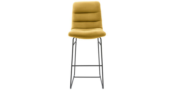 BARHOCKER in Textil Gelb  - Gelb/Schwarz, Design, Textil/Metall (52/122/66cm) - Dieter Knoll
