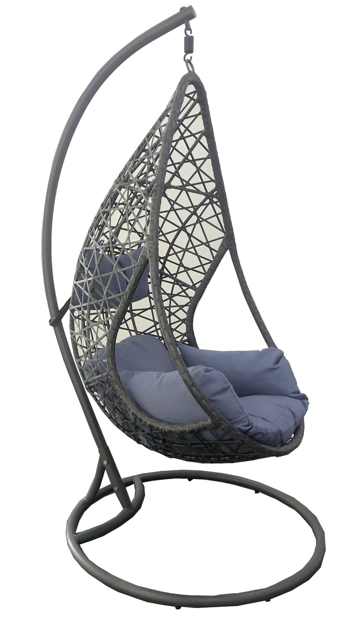 FÜGGŐFOTEL 122/200/104 cm  - kék/szürke, Design, műanyag/textil (122/200/104cm) - Ambia Garden