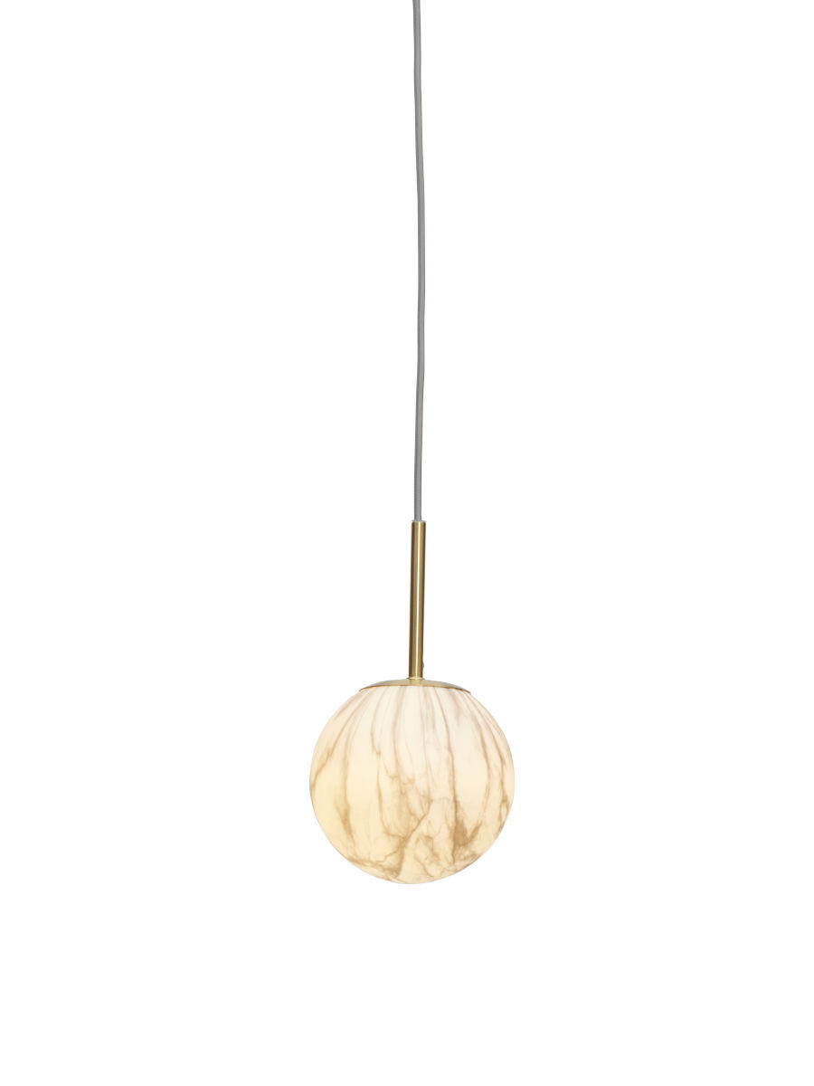 HÄNGLAMPA Carrara Globus 28/42 cm  - vit/guldfärgad, Basics, metall/glas (28/42cm) - It's about Romi