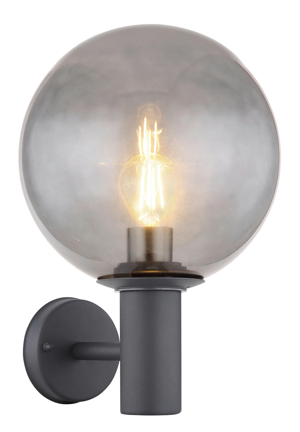 AUßENWANDLEUCHTE 25/37 cm   - Anthrazit, Basics, Glas/Metall (25/37cm) - Globo