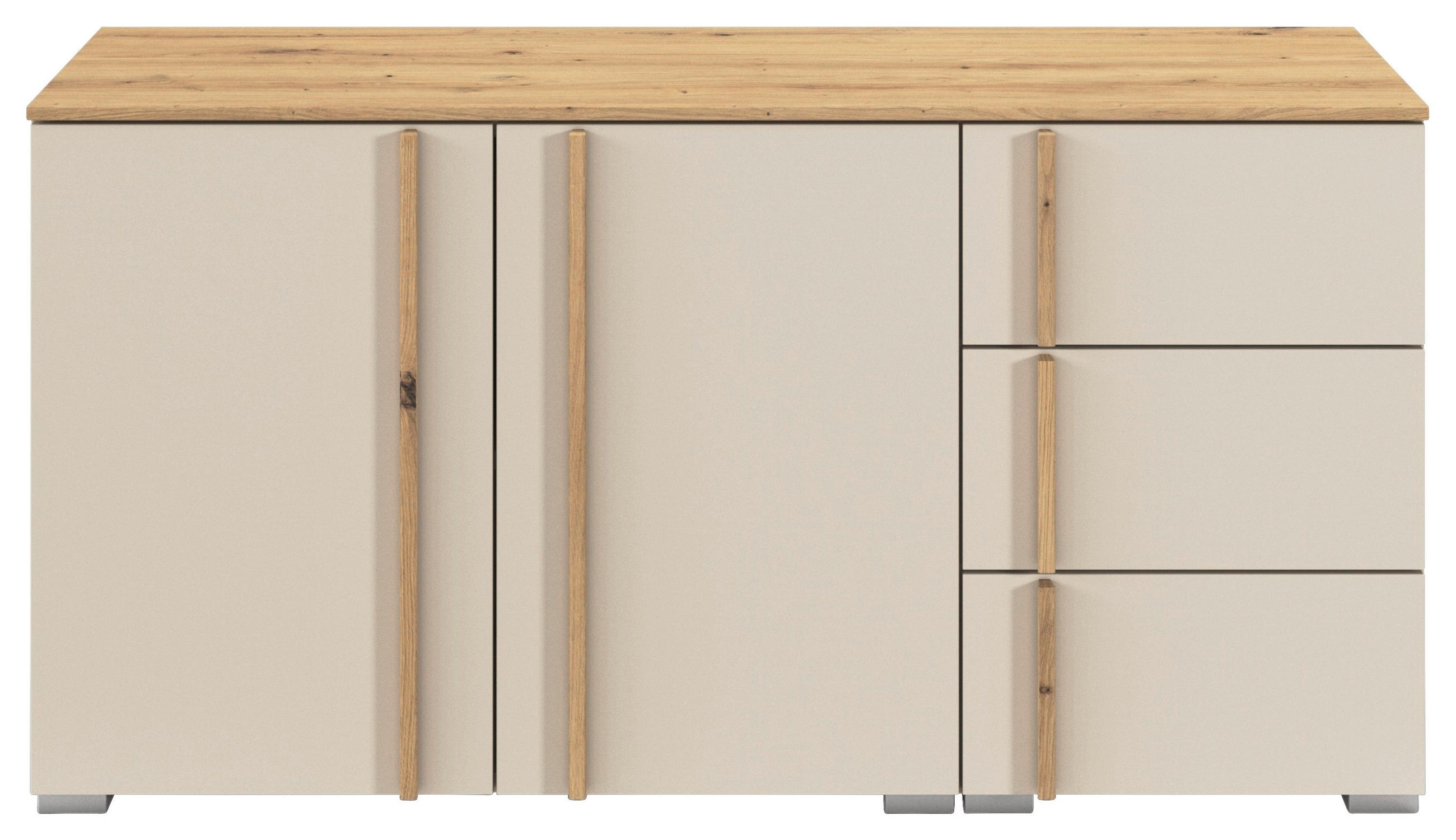 KOMMODE  in 120/61/42 cm  - Champagner/Alufarben, Design, Holz/Holzwerkstoff (120/61/42cm) - Stylife