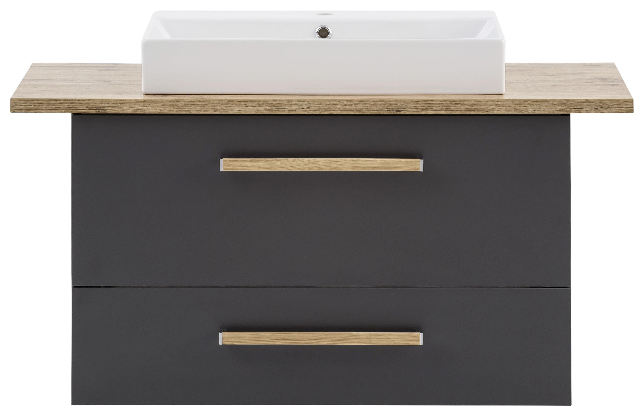 WASCHTISCHKOMBI 102,2 cm  - Eichefarben/Anthrazit, MODERN, Holz/Keramik (102,2cm) - Stylife