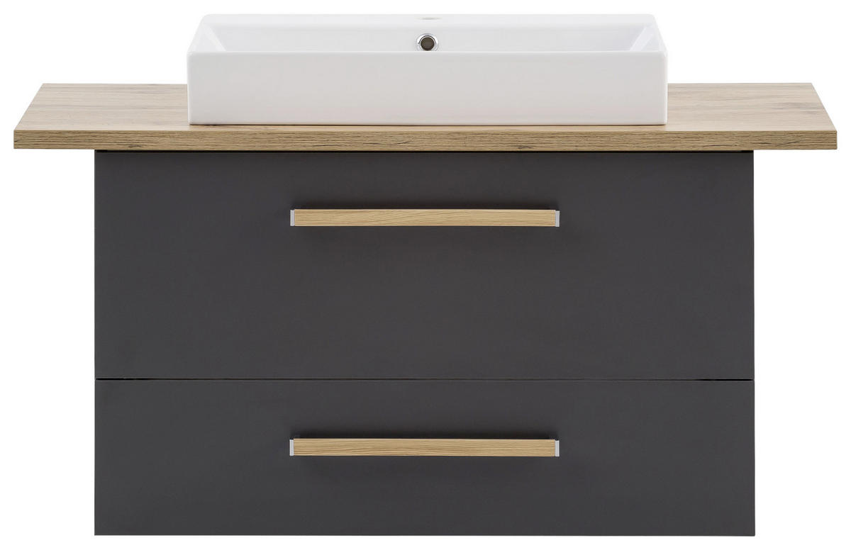 WASCHTISCHKOMBI 102,2 cm  - Eichefarben/Anthrazit, MODERN, Holz/Keramik (102,2cm) - Stylife
