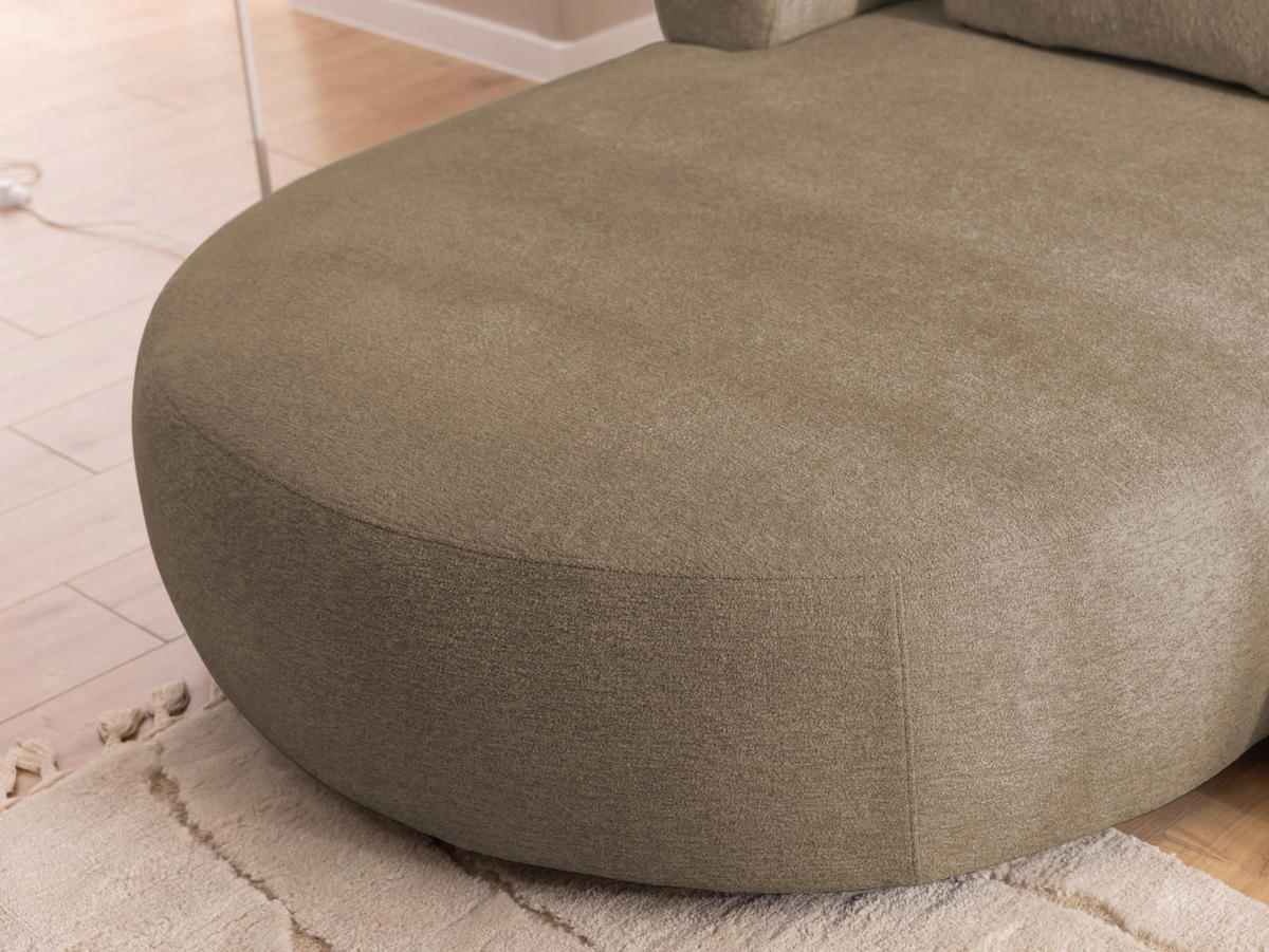 ECKSOFA FERRO Braun Chenille  - Schwarz/Braun, Design, Kunststoff/Textil (156/256cm) - Livetastic