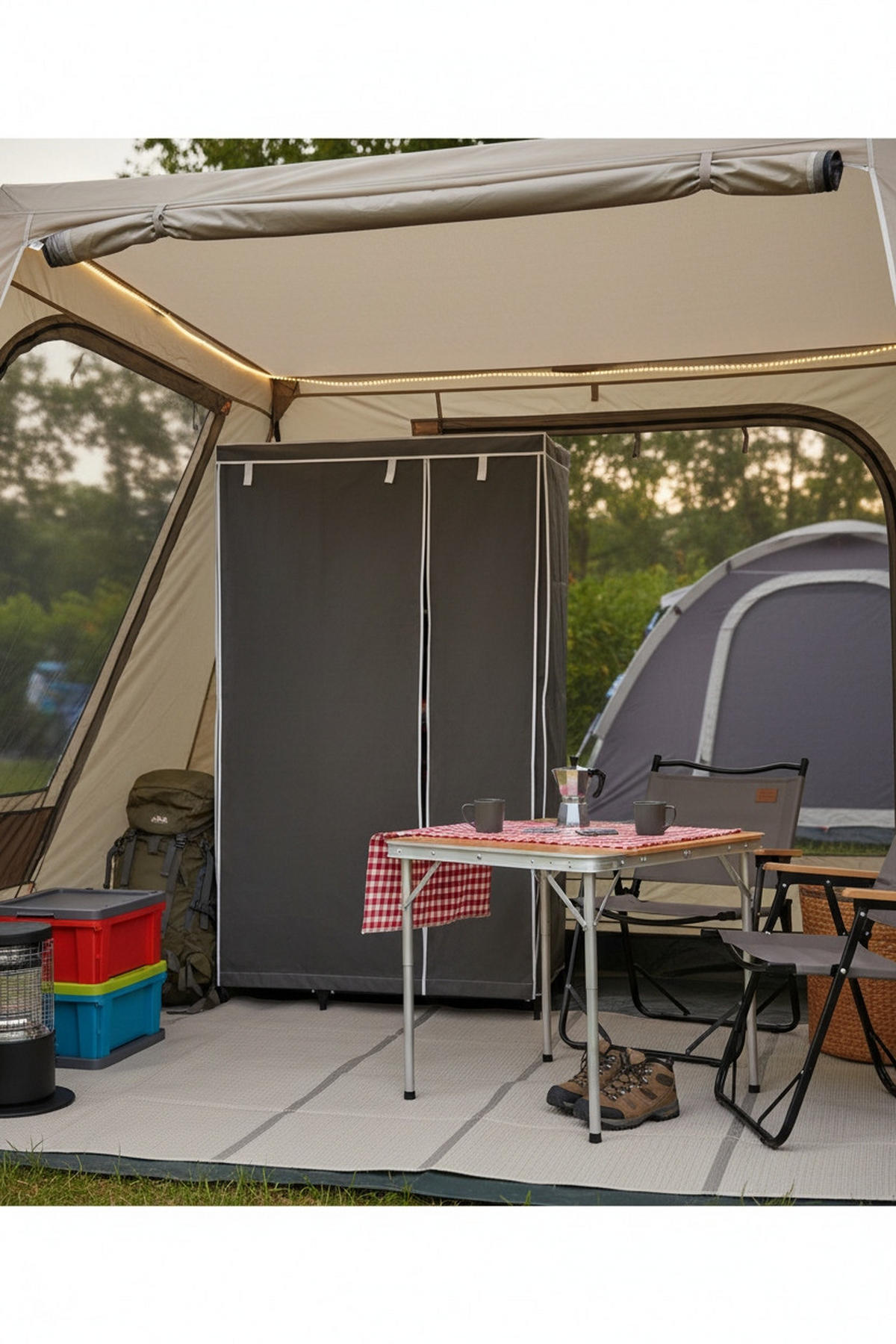 STOFFSCHRANK 110/178/46 cm  in Grau  - Grau, Basics, Kunststoff/Textil (110/178/46cm) - Carryhome