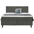 BOXSPRINGBETT 180/200 cm  in Grau  - Schwarz/Grau, KONVENTIONELL, Holz/Textil (180/200cm) - Voleo