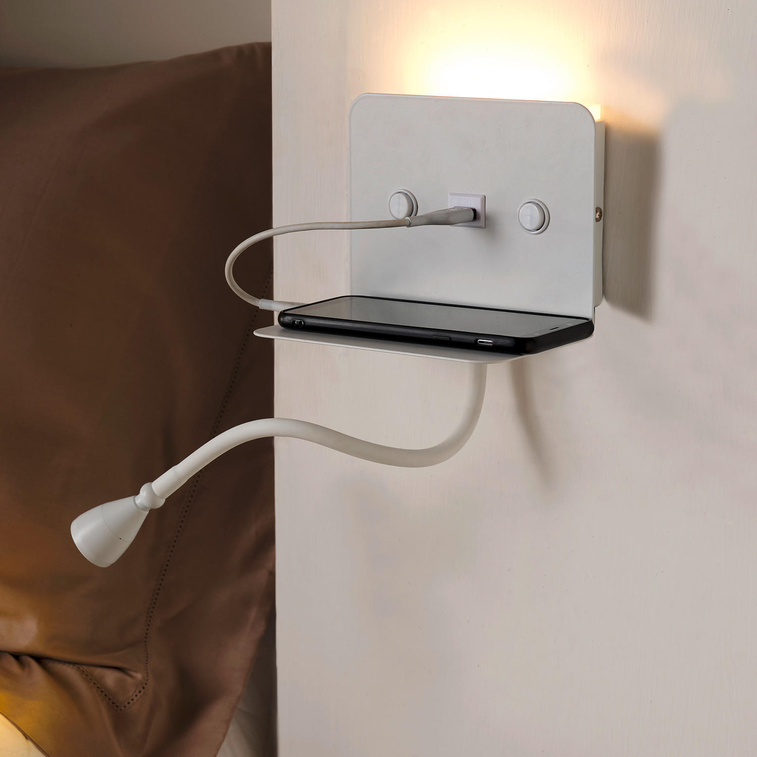 LED-WANDLEUCHTE 16/13/46 cm   - Weiß, Design, Metall (16/13/46cm)