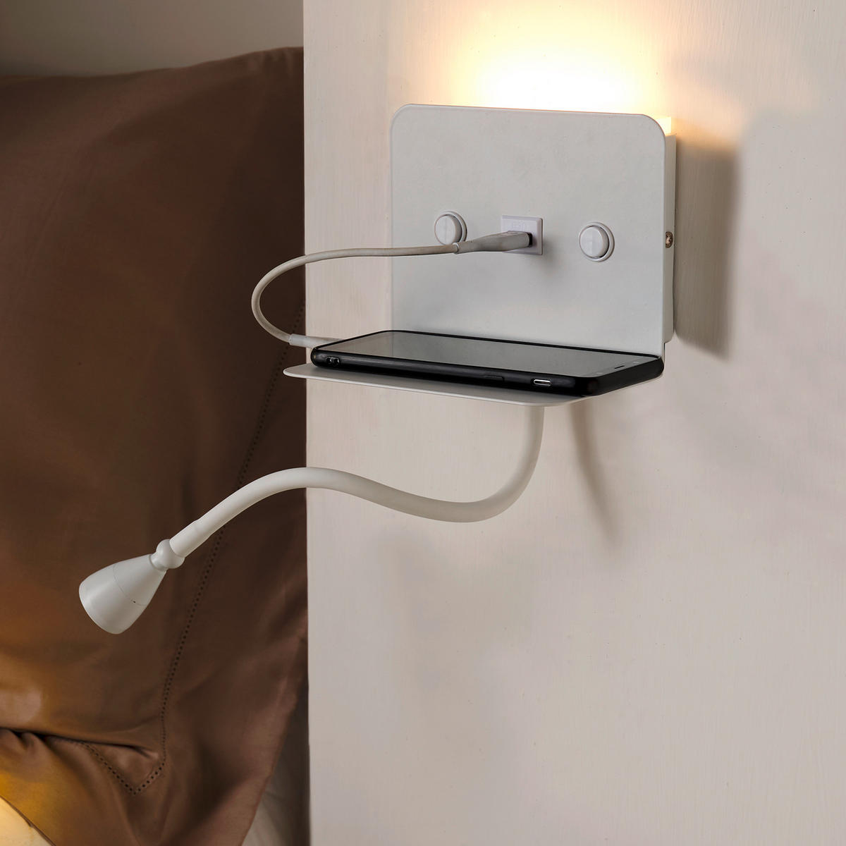 LED-WANDLEUCHTE 16/13/46 cm   - Weiß, Design, Metall (16/13/46cm)