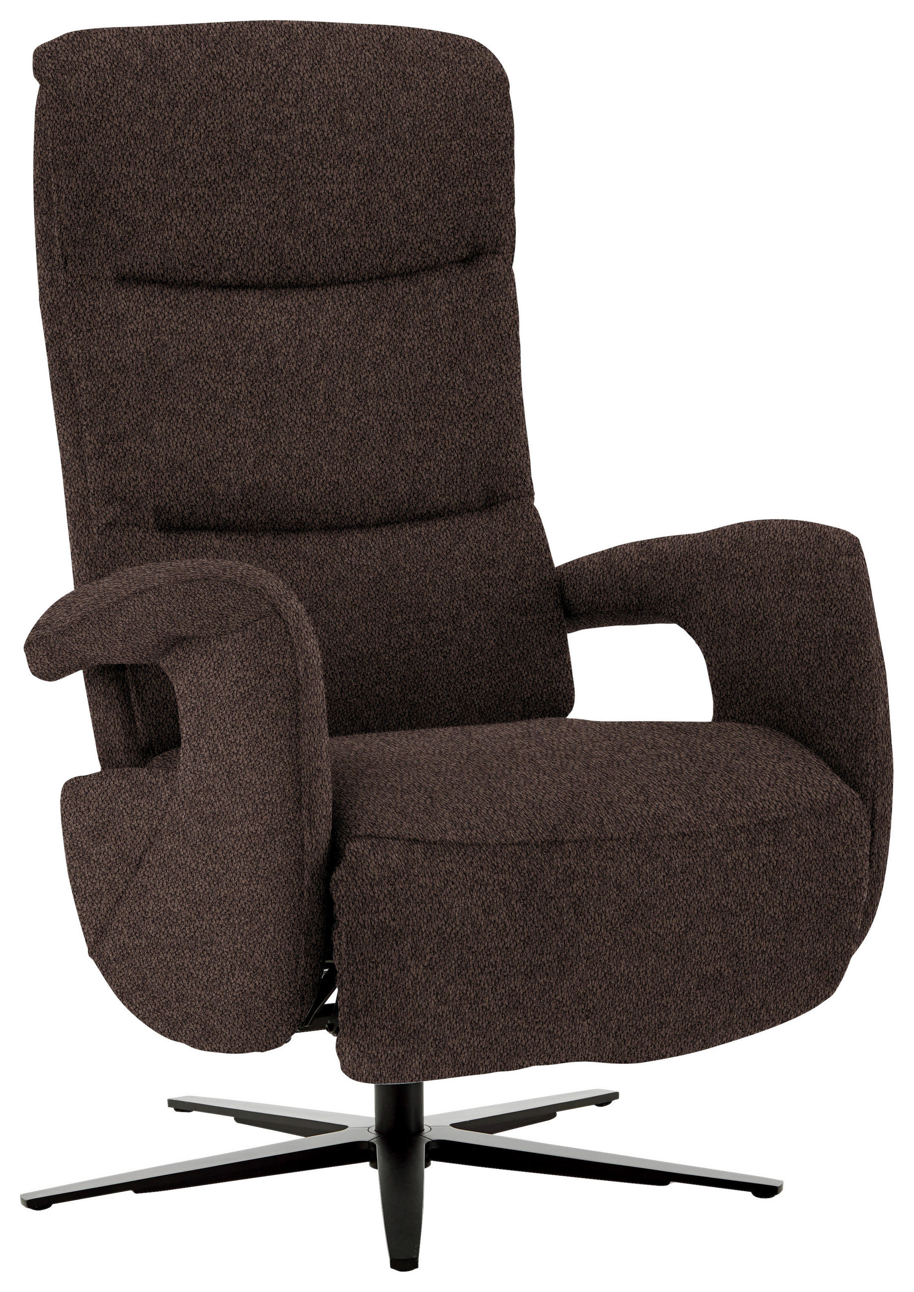 RELAXSESSEL in Textil Braun  - Schwarz/Braun, Design, Textil/Metall (71/112/83cm) - Beldomo Style