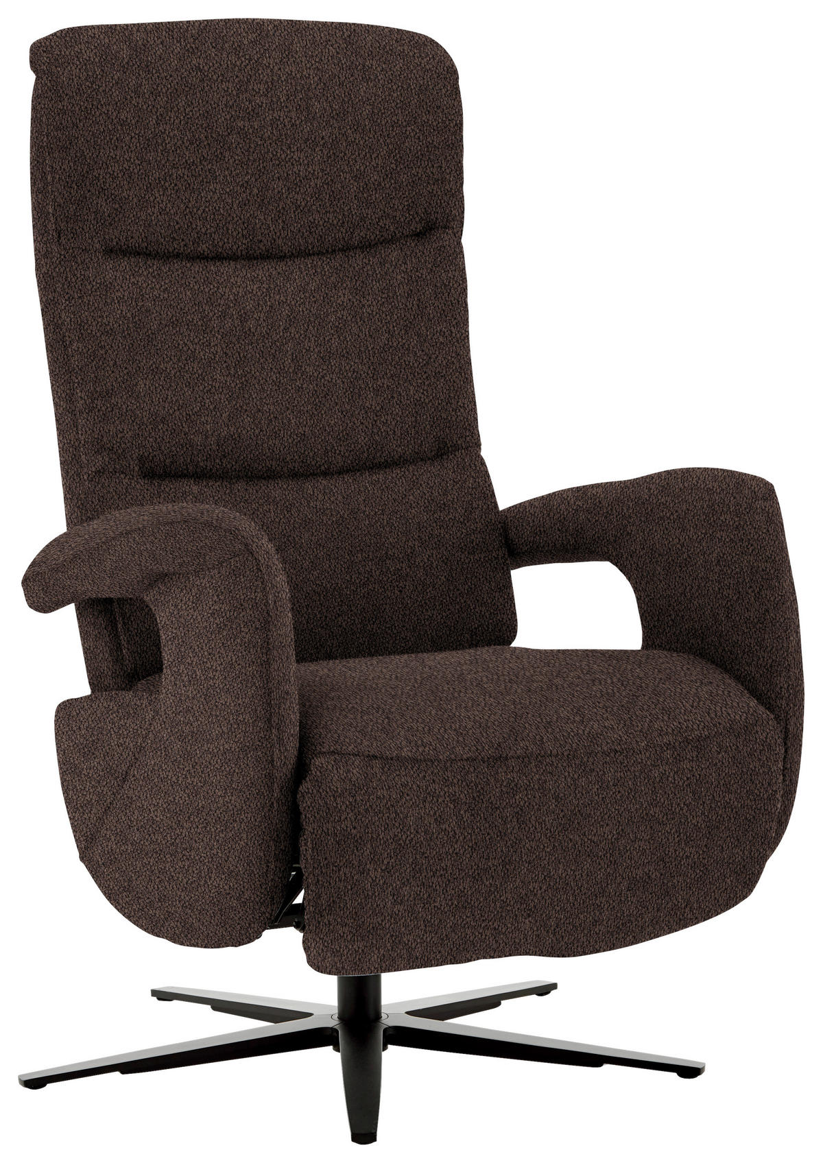 RELAXSESSEL in Textil Braun  - Schwarz/Braun, Design, Textil/Metall (71/112/83cm) - Beldomo Style
