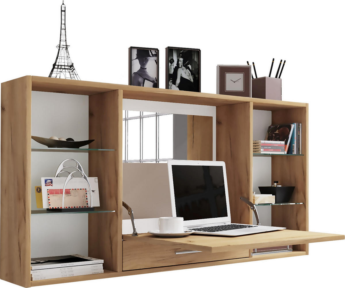 LAPTOPTISCH 115/19,7/60 cm Regal  - Honigeiche/Alufarben, MODERN, Holzwerkstoff/Metall (115/19,7/60cm) - MID.YOU