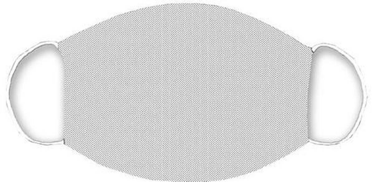 Mund-Nasen-Maske, 2er Set  - Weiss/Hellgrau, Basics, Textil (13/25cm)