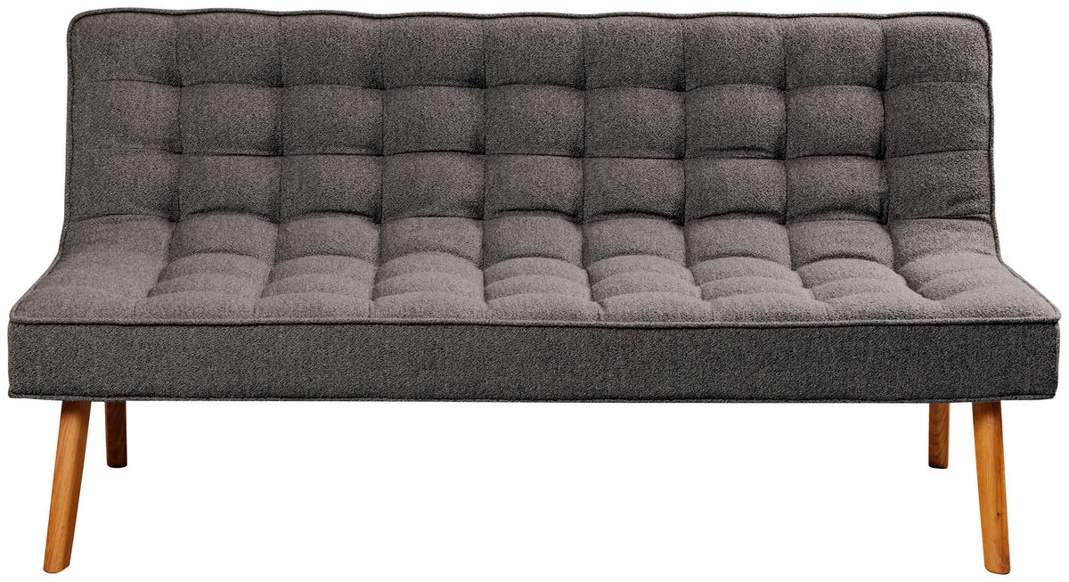 SITZBANK 183/90/79 cm Webstoff Grau Eiche vollmassiv  - Eichefarben/Grau, Design, Holz/Textil (183/90/79cm) - Linea Natura