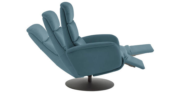 RELAXSESSEL in Leder Blau  - Blau/Schwarz, Design, Leder/Metall (76/108/86cm) - Dieter Knoll
