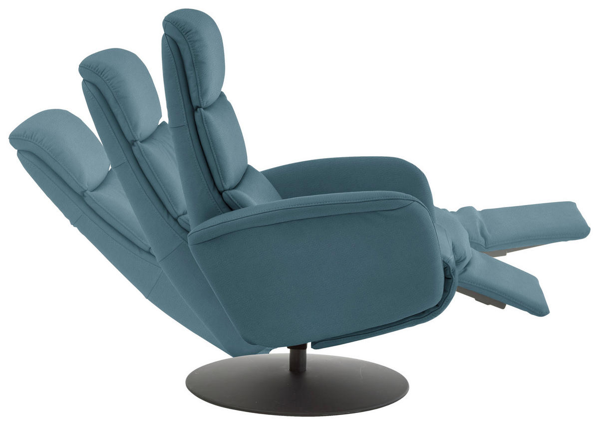 RELAXSESSEL in Leder Blau  - Blau/Schwarz, Design, Leder/Metall (76/108/86cm) - Dieter Knoll