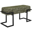 SITZBANK 80/42/33 cm Webstoff Grün, Schwarz  - Schwarz/Grün, Design, Textil/Metall (80/42/33cm) - Novel