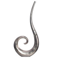 DEKOVASE  - Silberfarben, Design, Metall (48/100/10cm) - Livetastic