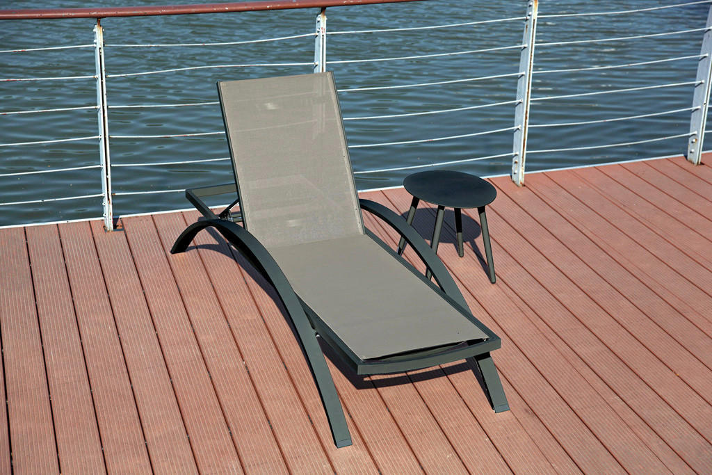 SONNENLIEGE 72/43/197 cm  - Anthrazit/Grau, Basics, Kunststoff/Metall (72/43/197cm) - Gardenson