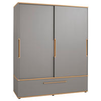  SCHIEBETÜRENSCHRANK 164/200/62 cm 2-türig  - Eichefarben/Grau, Design, Holz/Holzwerkstoff (164/200/62cm) - Paidi