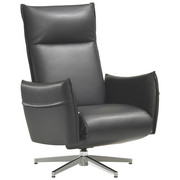 RELAXSESSEL in Leder Anthrazit - Anthrazit, KONVENTIONELL, Leder/Metall (74/115/92-178cm) - Erpo