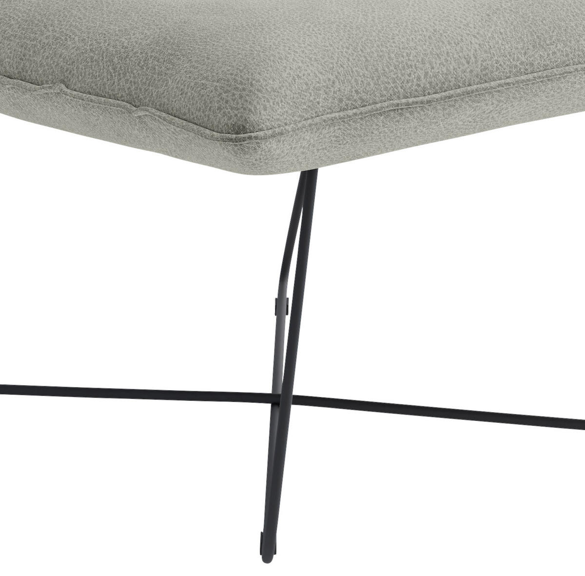 SESSEL Flachgewebe Hellgrau    - Hellgrau/Schwarz, Design, Textil/Metall (68/84/81cm) - Livetastic