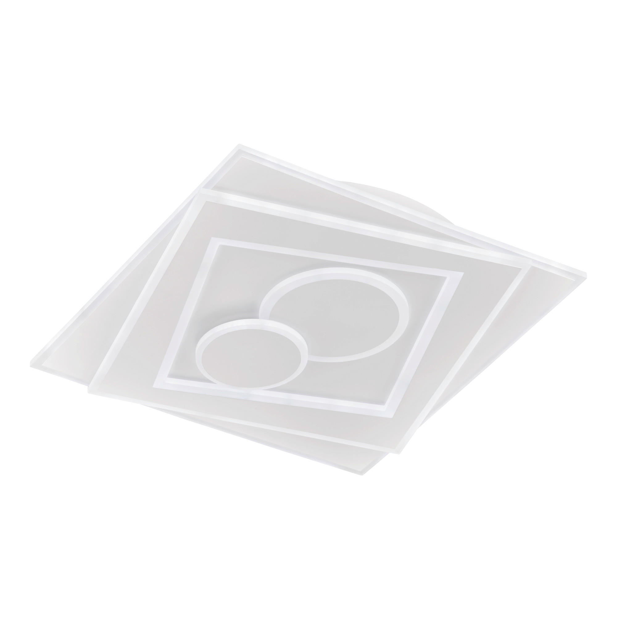 LED-DECKENLEUCHTE  50,2/50,2 cm    - Weiss, Design, Metall (50,2/50,2cm) - Fischer & Honsel