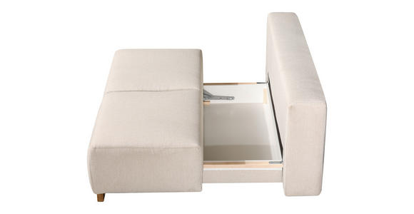 BOXSPRINGSOFA in Flachgewebe Dunkelgrau  - Dunkelgrau/Naturfarben, MODERN, Holz/Textil (205/93/108cm) - Venda