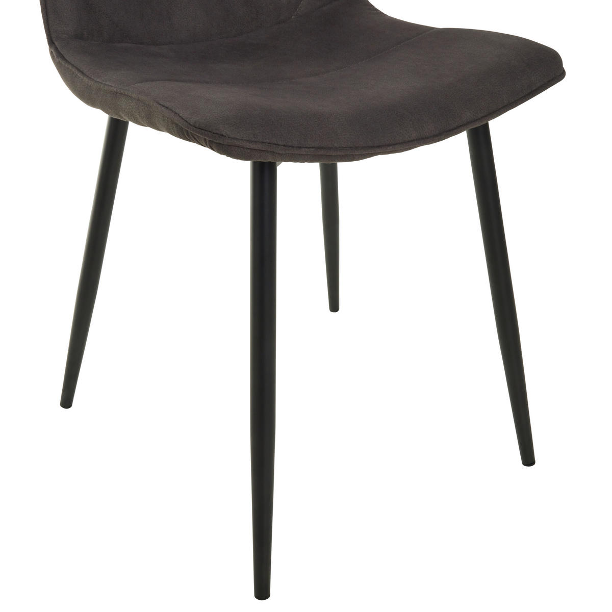 STUHL Webstoff Dunkelgrau  - Dunkelgrau/Schwarz, MODERN, Textil/Metall (47/84/52cm) - Livetastic