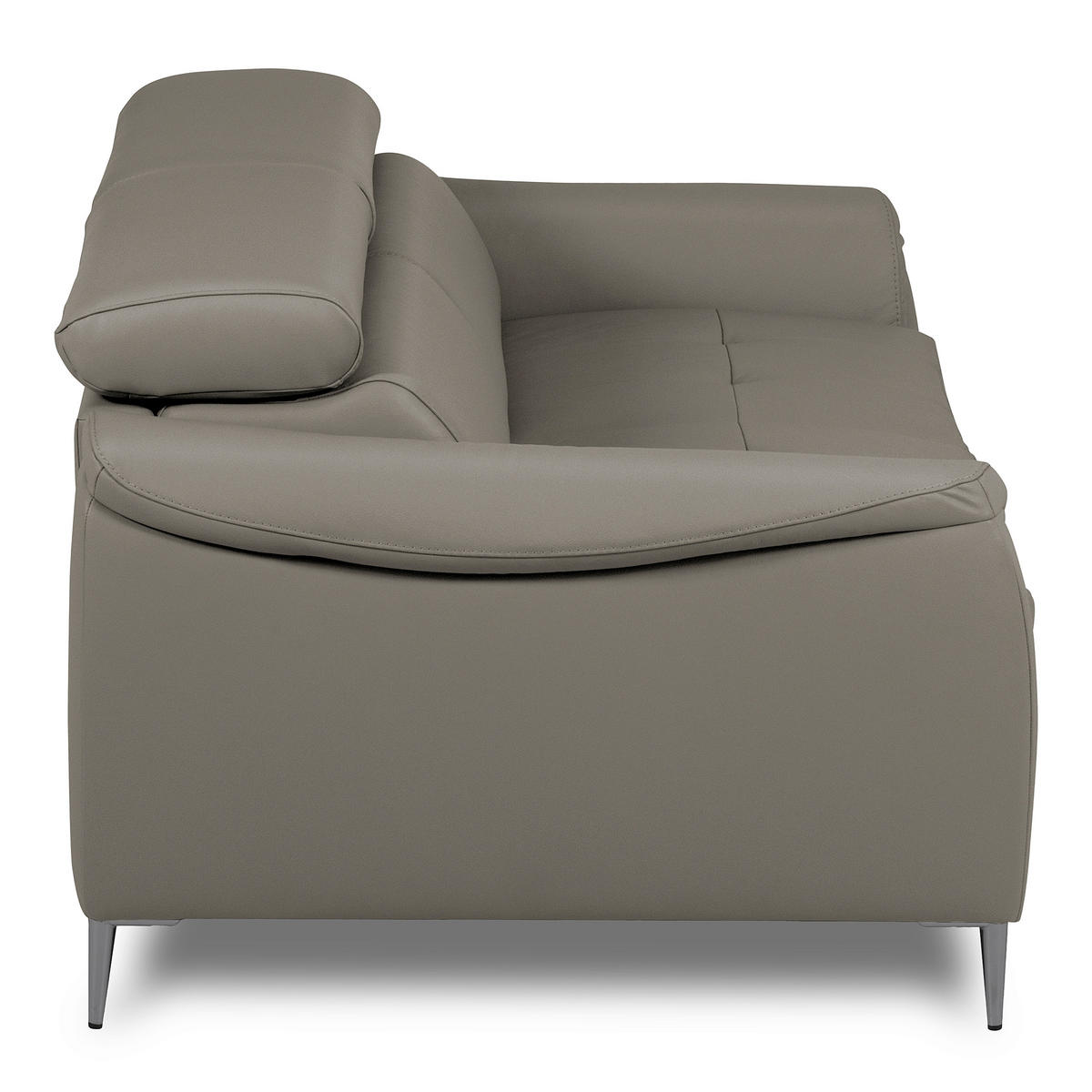 SCHLAFSOFA PAFOS Schlammfarben Echtleder Lederlook  - Schlammfarben/Schwarz, Design, Leder/Textil (203/77-98/103cm) - MID.YOU