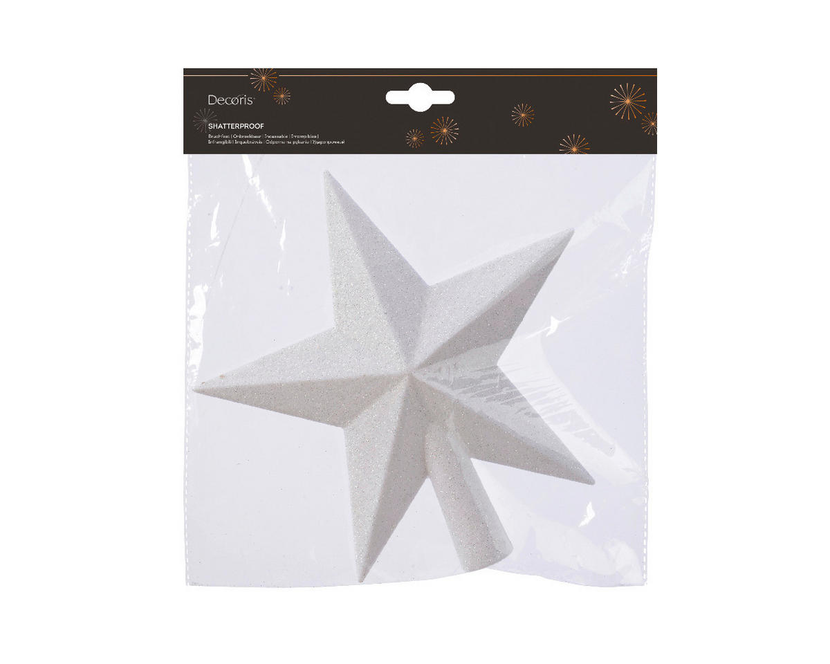 ŠPIČKA NA VÁNOČNÍ STROMEČEK - bílá, Basics (4,20/19,00/19,00cm)