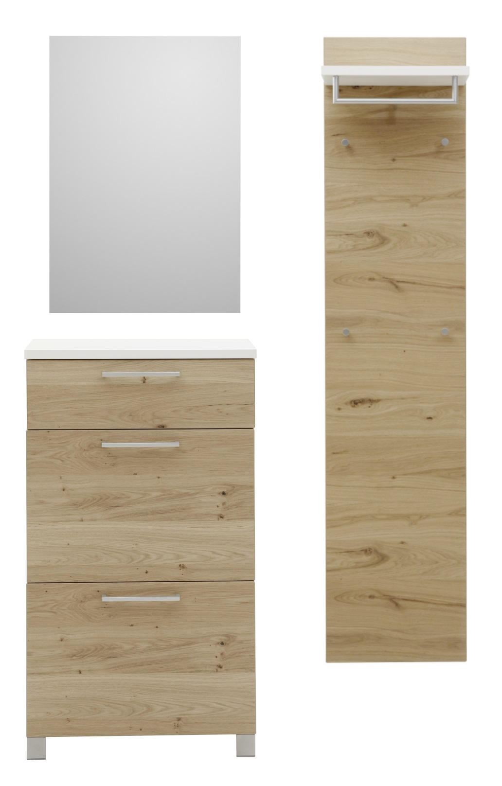 GARDEROBE Weiß, Eichefarben - Eichefarben/Weiß, Design, Holz (110/193/31cm) - Dieter Knoll