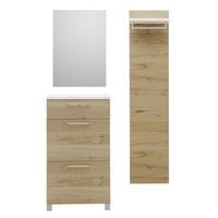 GARDEROBE 4-teilig  in 110/193/31 cm  - Weiss/Eichefarben, Design, Holz/Holzwerkstoff (110/193/31cm) - Dieter Knoll
