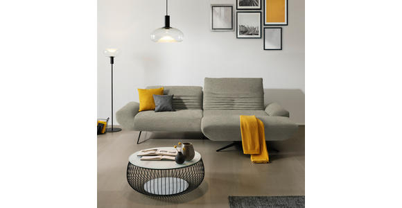 ECKSOFA  in Teddystoff Graubraun  280/170-195 cm  - Graubraun/Schwarz, Design, Textil/Metall (280/170-195cm) - Dieter Knoll