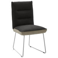 STUHL  in Stahl Flachgewebe  - Edelstahlfarben/Greige, Design, Textil/Metall (49/93/59cm) - Dieter Knoll