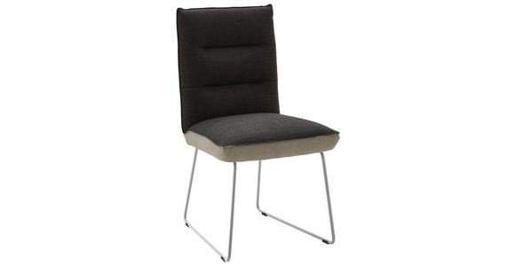 STUHL - Greige/Edelstahlfarben, Design, Textil/Metall (49/93/59cm) - Dieter Knoll