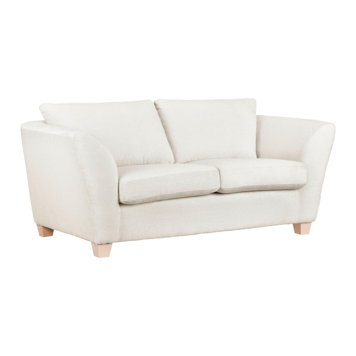 2-SITZER-SOFA in chenille beige  - beige/couleur écru, textile/bois (190/70-85/95cm) - MID.YOU