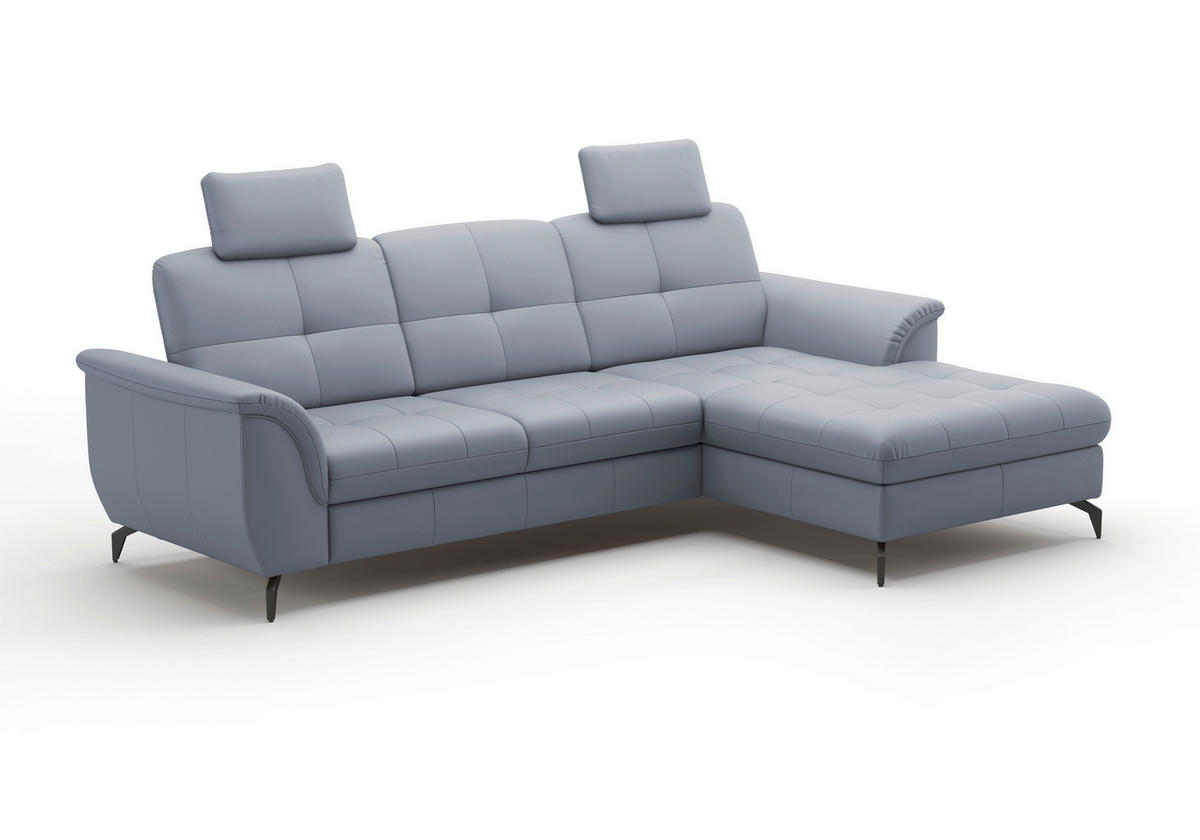 KOPFSTÜTZE - Graublau, MODERN, Leder (50/25/12cm) - Sit & More