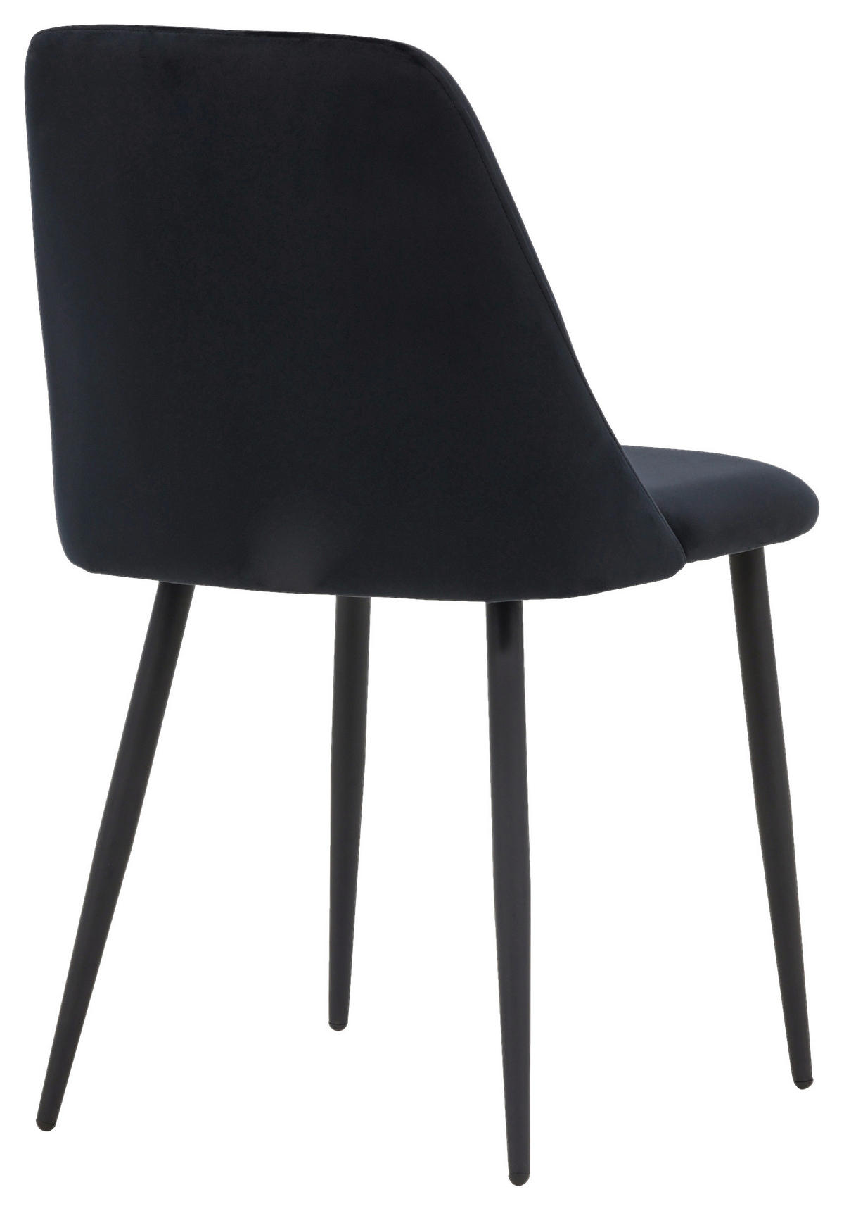 STUHL-SET 2 Stück  in Stahl Samt  - Schwarz, Design, Textil/Metall (49/87/56cm) - Livetastic