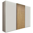 SCHWEBETÜRENSCHRANK  in Weiß, Eiche Bianco  - Eiche Bianco/Weiß, Design, Holzwerkstoff (300/217/67cm) - Novel