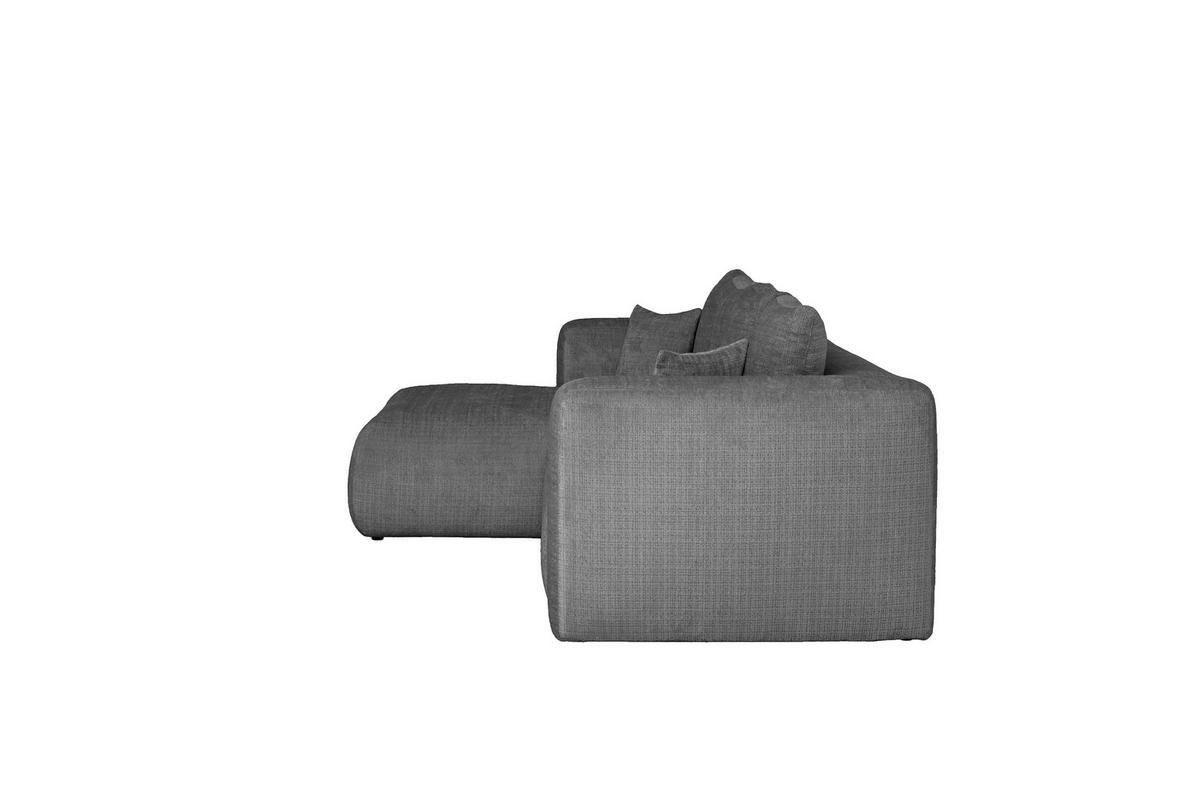 ECKSOFA Dunkelgrau Chenille Zierkissen, Rückenkissen, Rücken echt  - Dunkelgrau/Schwarz, MODERN, Kunststoff/Textil (188/276cm) - Milino