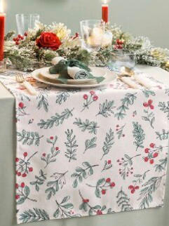 ASZTALI FUTÓ 45/140 cm   - piros/fehér, Basics, textil (45/140cm)