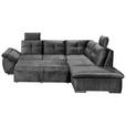 ECKSOFA  in Mikrovelours Schwarz  - Schwarz, KONVENTIONELL, Kunststoff/Textil (265/217cm) - Carryhome