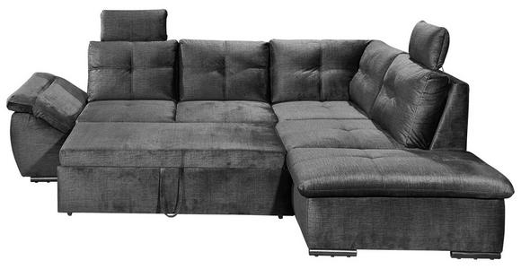 ECKSOFA  in Mikrovelours Schwarz  - Schwarz, KONVENTIONELL, Kunststoff/Textil (265/217cm) - Carryhome