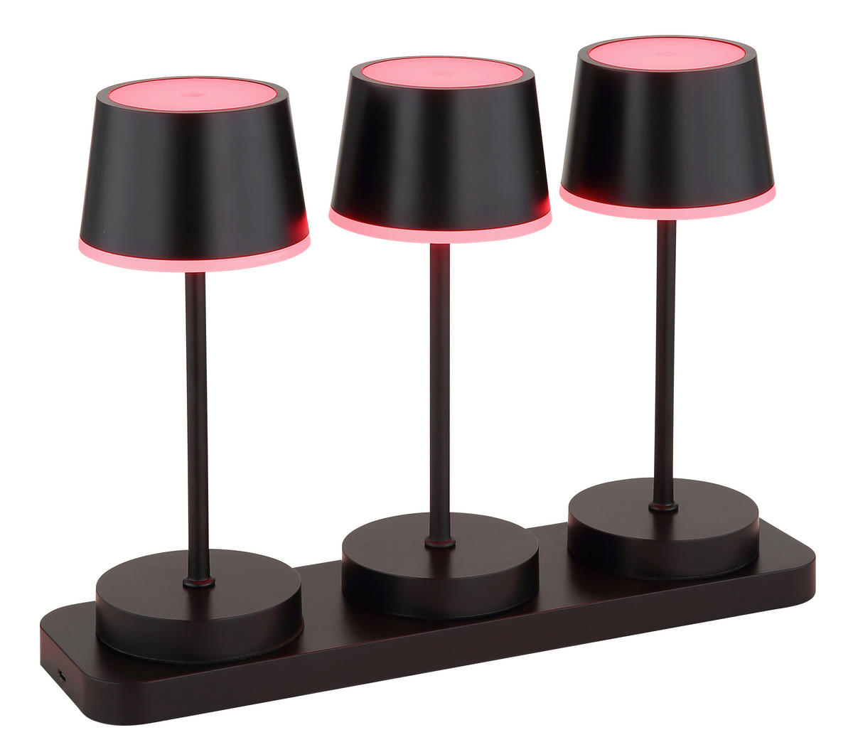 AKKU-TISCHLEUCHTE Dawson 8,3/20 cm  - Opal/Schwarz, Design, Kunststoff/Metall (8,3/20cm) - Globo